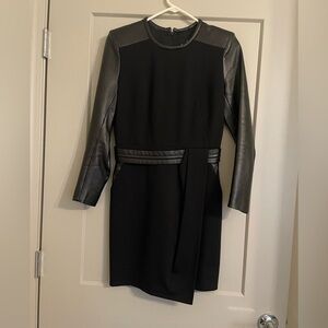 The Kooples combination black leather dress size 38